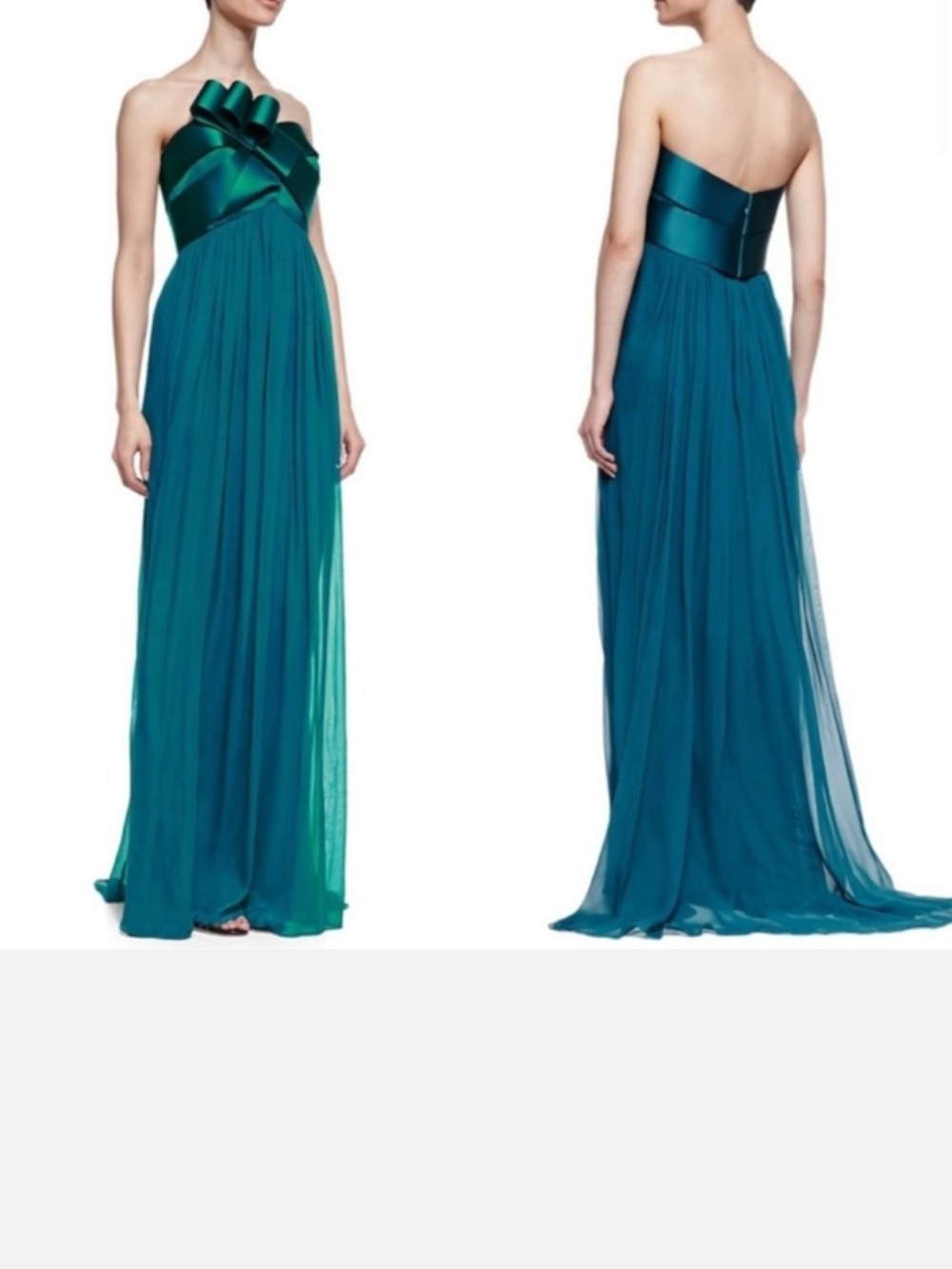 Marchesa Notte Strapless Bow Gown